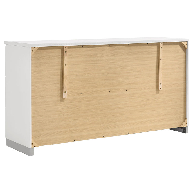 Felicity 5-piece Eastern King Bedroom Set White High Gloss - 203500KE-S5L