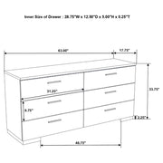 Felicity 5-piece Full Bedroom Set White High Gloss - 203500F-S5L