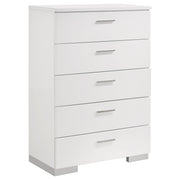 Felicity 5-piece Queen Bedroom Set White High Gloss - 203500Q-S5