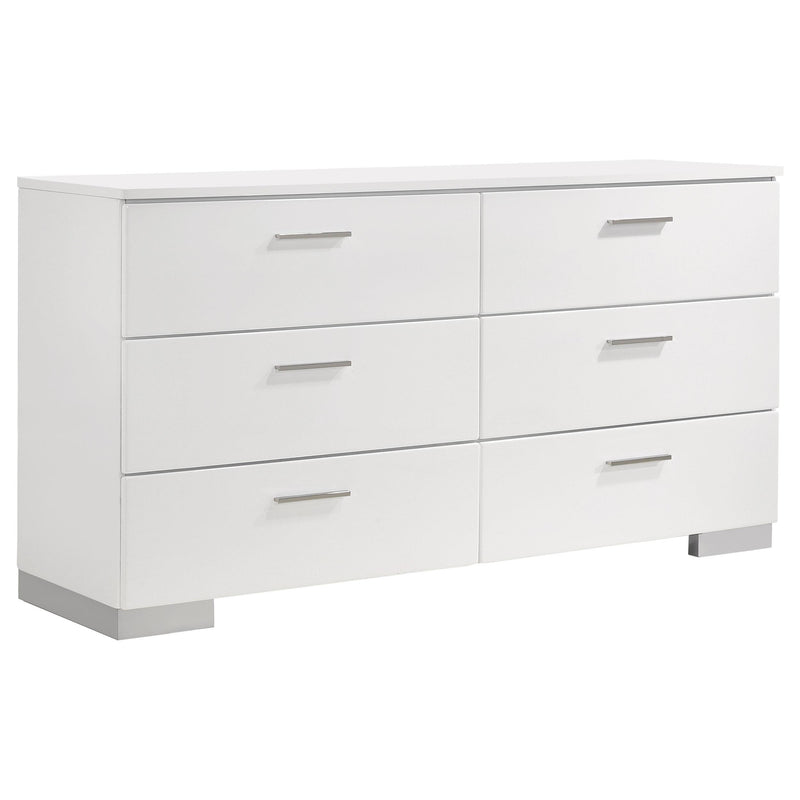 Felicity 5-piece Queen Bedroom Set White High Gloss - 203500Q-S5