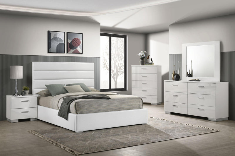 Felicity 5-piece Queen Bedroom Set White High Gloss - 203511Q-S5