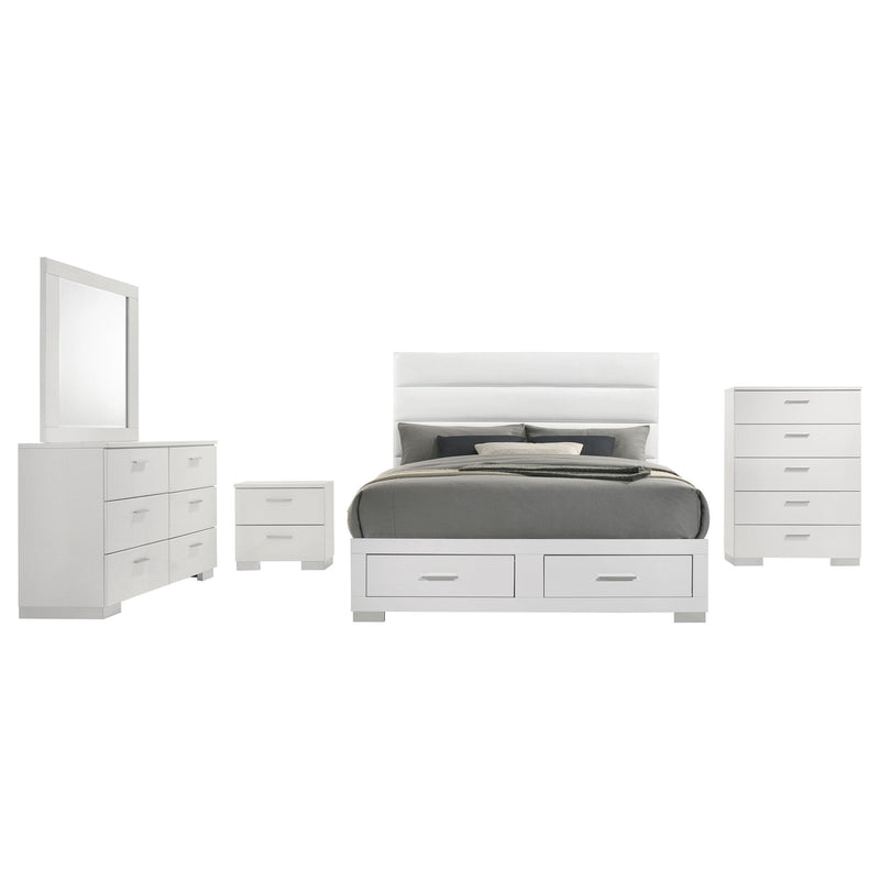 Felicity 5-piece Queen Platform Bedroom Set White - 203510Q-S5