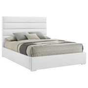 Felicity 53-inch Upholstered Eastern King Platform Bed White - 203511KE