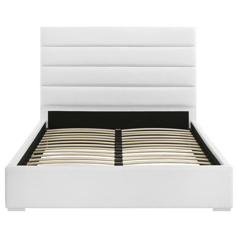 Felicity 53-inch Upholstered Eastern King Platform Bed White - 203511KE
