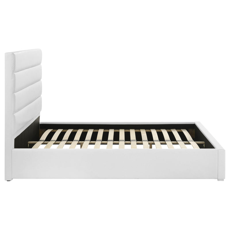 Felicity 53-inch Upholstered Eastern King Platform Bed White - 203511KE