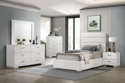 Felicity 53-inch Upholstered Twin Platform Bed White - 203511T
