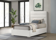 Felicity 53-inch Upholstered Twin Platform Bed White - 203511T