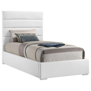 Felicity 53-inch Upholstered Twin Platform Bed White - 203511T