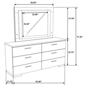 Felicity 6-drawer Dresser with LED Mirror White High Gloss - 203503ML