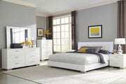Felicity 6-piece Eastern King Bedroom Set White High Gloss - 203500KE-S6