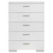 Felicity 6-piece Eastern King Bedroom Set White High Gloss - 203500KE-S6