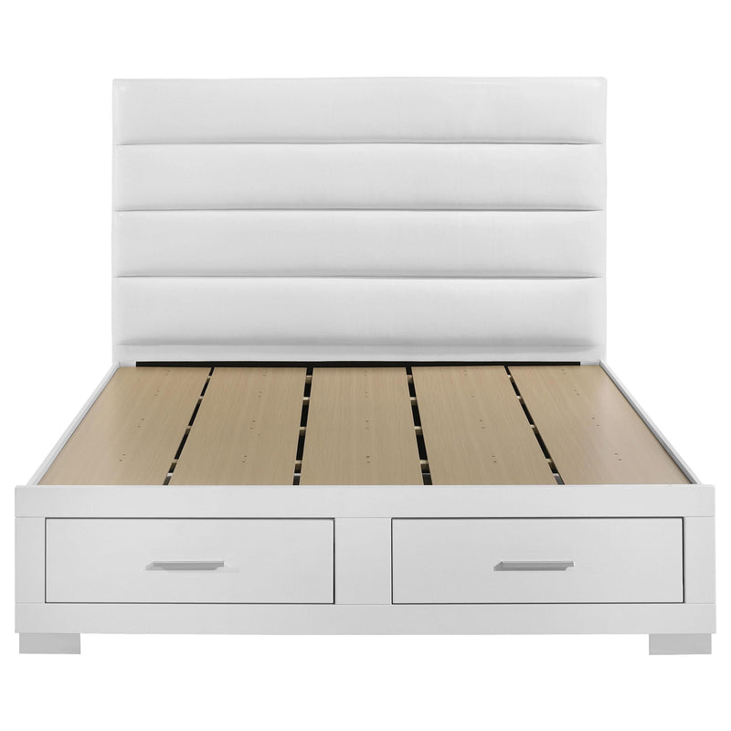 Felicity Eastern King Storage Bed White High Gloss - 203510KE