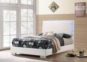Felicity Wood Full LED Panel Bed White High Gloss - 203500F