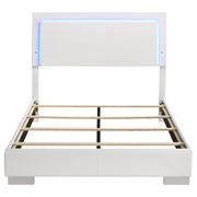 Felicity Wood Full LED Panel Bed White High Gloss - 203500F