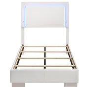 Felicity Wood Twin LED Panel Bed White High Gloss - 203500T
