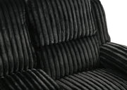 Felix - Black Manual Recliner Loveseat with Storage Console and Cup Holder - L628-L