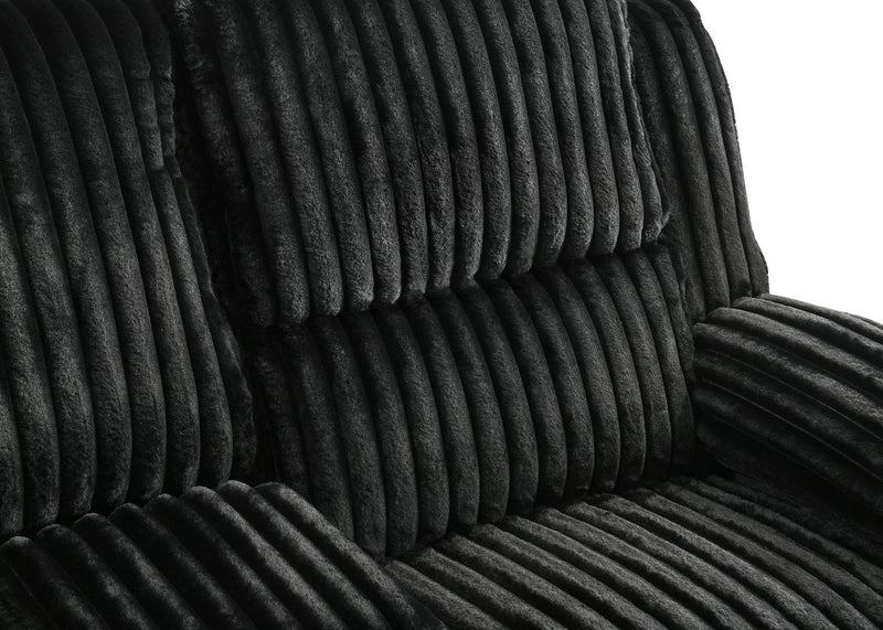 Felix - Black Manual Recliner Loveseat with Storage Console and Cup Holder - L628-L