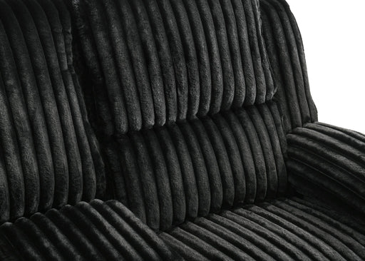 Felix - Black Manual Recliner Loveseat with Storage Console and Cup Holder - L628-L