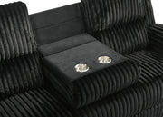 Felix - Black Manual Recliner Sofa with Drop-Down Table and Cup Holder - L628-S