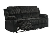 Felix - Black Manual Recliner Sofa with Drop-Down Table and Cup Holder - L628-S