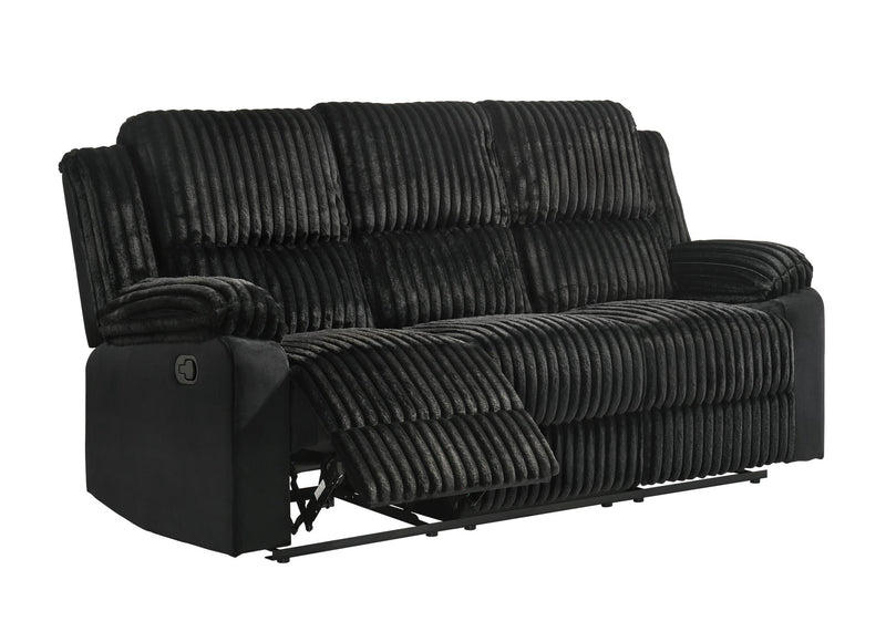 Felix - Black Manual Recliner Sofa with Drop-Down Table and Cup Holder - L628-S