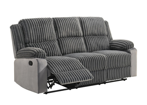 Felix - Gray Manual Recliner Sofa with Drop-Down Table and Cup Holder - L629-S