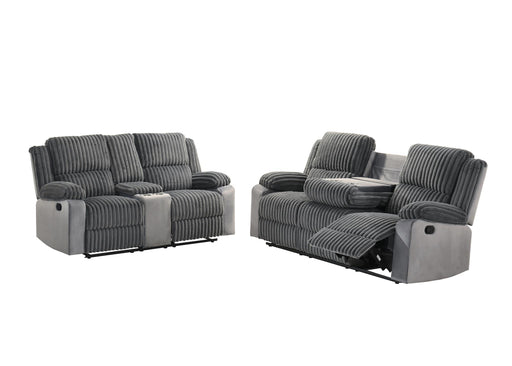 Felix - Gray Manual Reclining, Drop-Down Table, Storage Console and Cup Holder - L629-SL