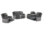 Felix - Gray Manual Reclining, Drop-Down Table, Storage Console and Cup Holder - L629-SLR