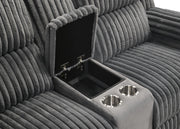 Felix - Gray Manual Reclining, Drop-Down Table, Storage Console and Cup Holder - L629-SLR