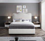 Felix Linen Textured Fabric Full Bed Cream - FelixCream-F