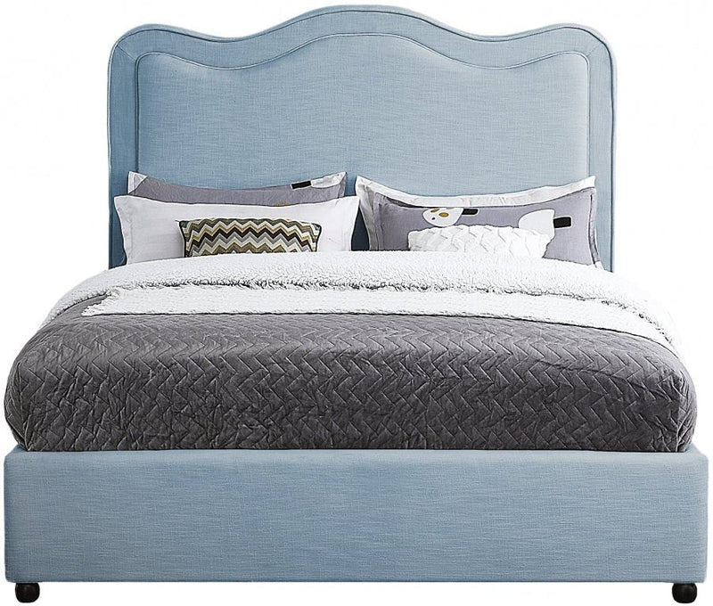 Felix Linen Textured Fabric Full Bed Light Blue - FelixSkyBlu-F