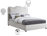 Felix Linen Textured Fabric King Bed Cream - Gate FurnitureKing Bed