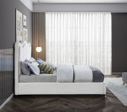Felix Linen Textured Fabric King Bed Cream - Gate FurnitureKing Bed