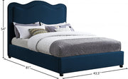 Felix Linen Textured Fabric Queen Bed Blue - Gate FurnitureQueen Bed