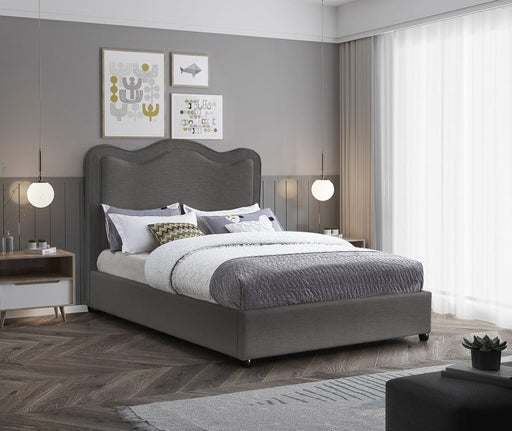 Felix Linen Textured Fabric Queen Bed Grey - Gate FurnitureQueen Bed