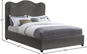 Felix Linen Textured Fabric Queen Bed Grey - Gate FurnitureQueen Bed