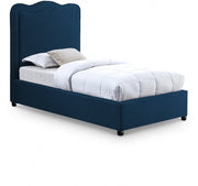 Felix Linen Textured Fabric Twin Bed Blue - Gate FurnitureTwin Bed