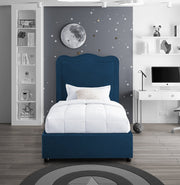 Felix Linen Textured Fabric Twin Bed Blue - Gate FurnitureTwin Bed