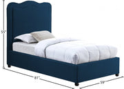 Felix Linen Textured Fabric Twin Bed Blue - Gate FurnitureTwin Bed