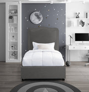 Felix Linen Textured Fabric Twin Bed Grey - Gate FurnitureTwin Bed
