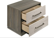 Fenwick 2-drawer Nightstand Bedside Table Grey Oak - 224982