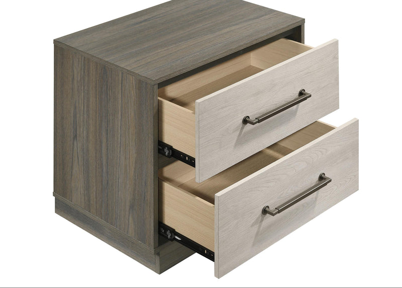 Fenwick 2-drawer Nightstand Bedside Table Grey Oak - 224982