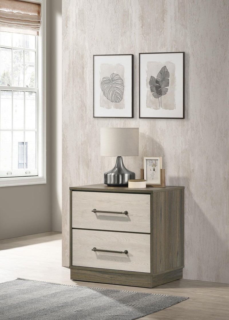 Fenwick 2-drawer Nightstand Bedside Table Grey Oak - 224982