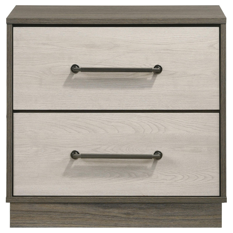 Fenwick 2-drawer Nightstand Bedside Table Grey Oak - 224982