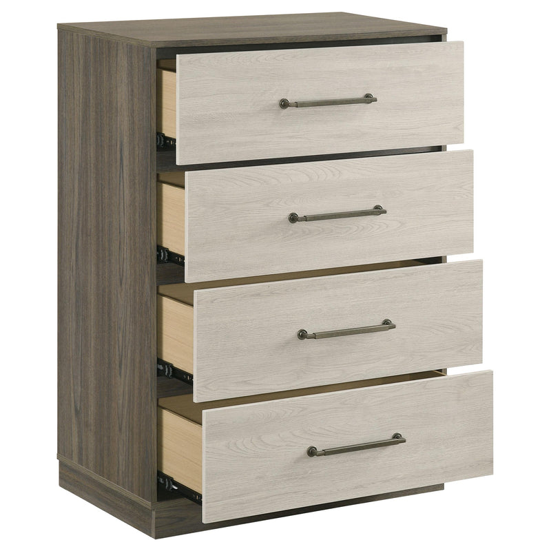 Fenwick 4-drawer Chest of Drawers Grey Oak - 224985