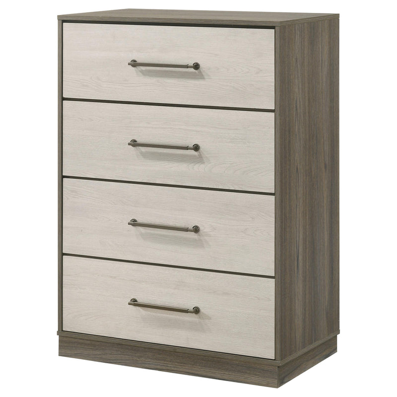 Fenwick 4-drawer Chest of Drawers Grey Oak - 224985