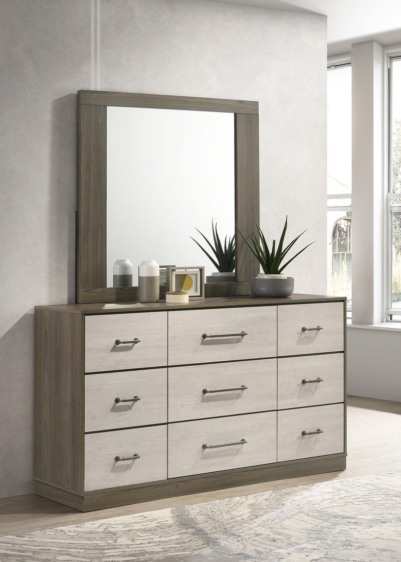 Fenwick 9-drawer Dresser with Mirror Grey Oak - 224983M
