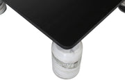 Ferrara Marble Base And Oak Wood Top Coffee Table in Panda - 99009Panda-CT