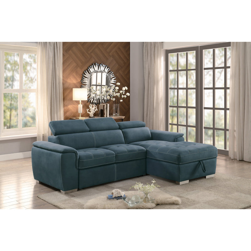 Ferriday Blue Storage Sleeper Sectional - Gate FurnitureSleeper Sectional