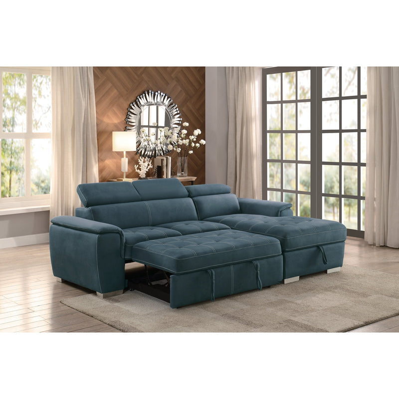 Ferriday Blue Storage Sleeper Sectional - Gate FurnitureSleeper Sectional